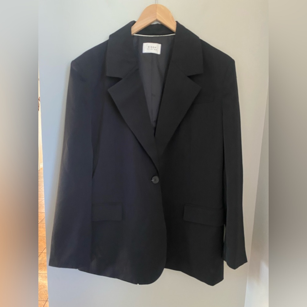 DISSH Oversized Harley Boyfriend Blazer Size 6 Black Office Minimalist Classic - Picture 3 of 14